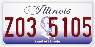 IL license plate Z035105