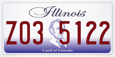 IL license plate Z035122