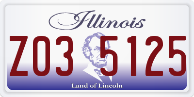 IL license plate Z035125