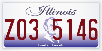 IL license plate Z035146