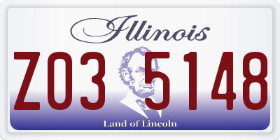 IL license plate Z035148