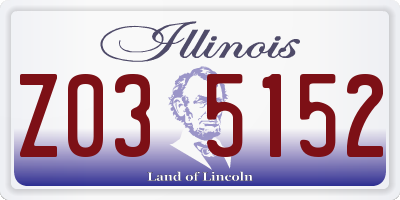 IL license plate Z035152