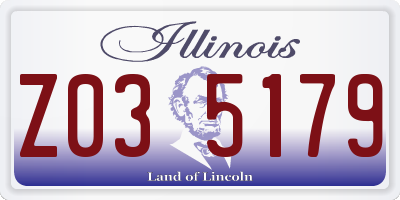 IL license plate Z035179