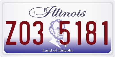 IL license plate Z035181