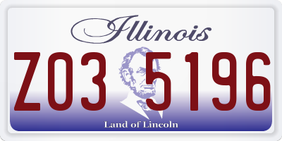 IL license plate Z035196