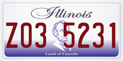 IL license plate Z035231