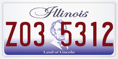 IL license plate Z035312