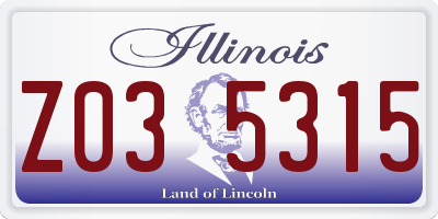IL license plate Z035315