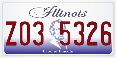 IL license plate Z035326