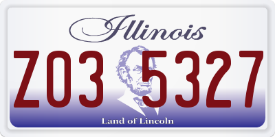 IL license plate Z035327
