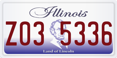IL license plate Z035336