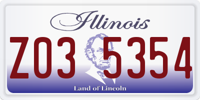 IL license plate Z035354