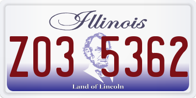 IL license plate Z035362