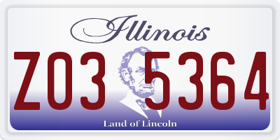 IL license plate Z035364
