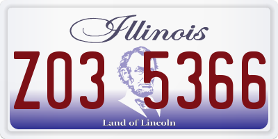 IL license plate Z035366