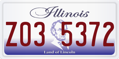 IL license plate Z035372