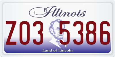 IL license plate Z035386