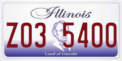 IL license plate Z035400