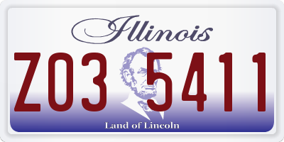IL license plate Z035411