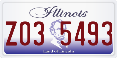 IL license plate Z035493