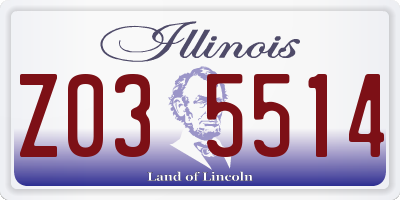 IL license plate Z035514