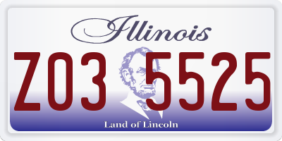 IL license plate Z035525
