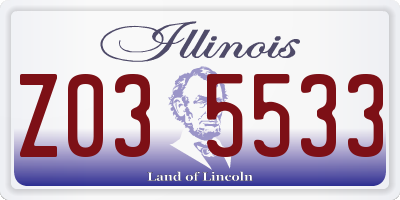 IL license plate Z035533