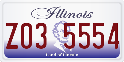 IL license plate Z035554