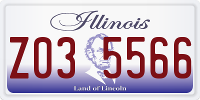 IL license plate Z035566