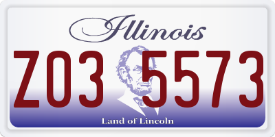 IL license plate Z035573