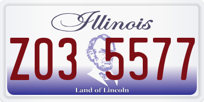IL license plate Z035577