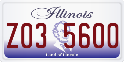 IL license plate Z035600