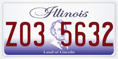 IL license plate Z035632