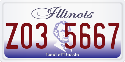 IL license plate Z035667