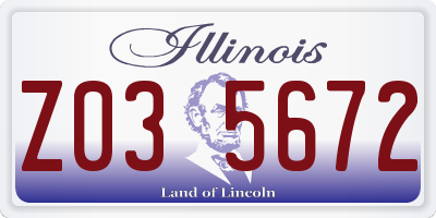 IL license plate Z035672