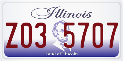IL license plate Z035707