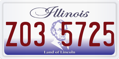 IL license plate Z035725