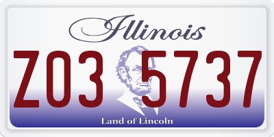 IL license plate Z035737
