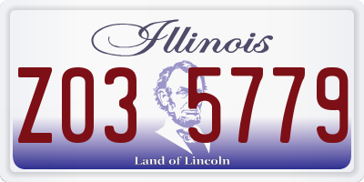 IL license plate Z035779