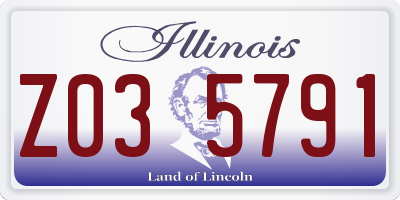 IL license plate Z035791