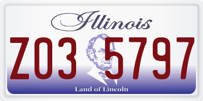 IL license plate Z035797