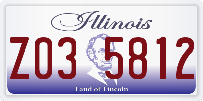 IL license plate Z035812