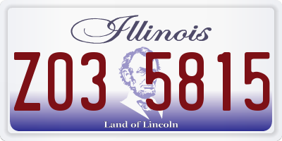IL license plate Z035815