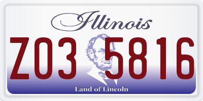 IL license plate Z035816