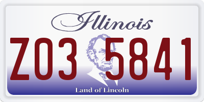 IL license plate Z035841