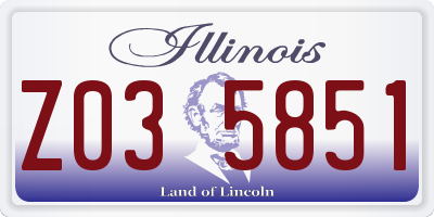 IL license plate Z035851