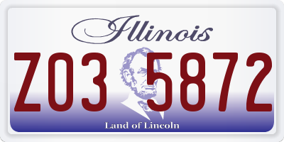 IL license plate Z035872
