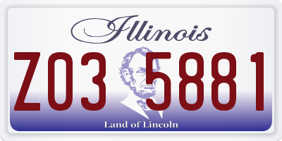 IL license plate Z035881