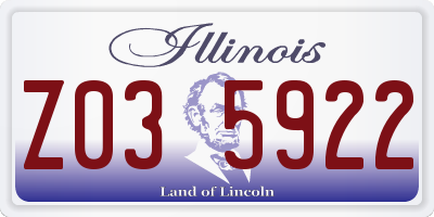 IL license plate Z035922