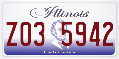 IL license plate Z035942